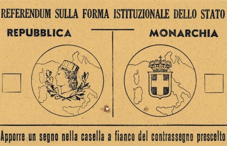Scheda del Referendum 1946 Monarchia-Repubblica